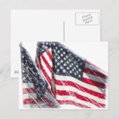 Amerikaanse vlag briefkaart (Voorkant / Achterkant)