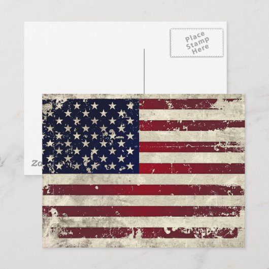 Amerikaanse vlag briefkaart (Voorkant / Achterkant)