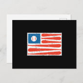 Amerikaanse vlag briefkaart (Voorkant / Achterkant)