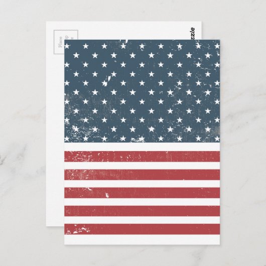 Amerikaanse vlag briefkaart (Voorkant / Achterkant)