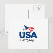 Amerikaanse vlag briefkaart (Voorkant / Achterkant)