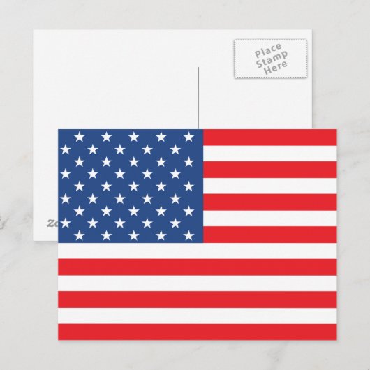 Amerikaanse vlag briefkaart (Voorkant / Achterkant)
