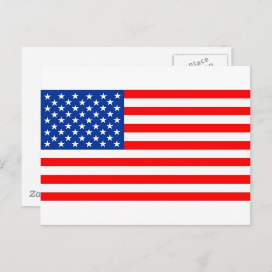 Amerikaanse vlag briefkaart (Voorkant / Achterkant)