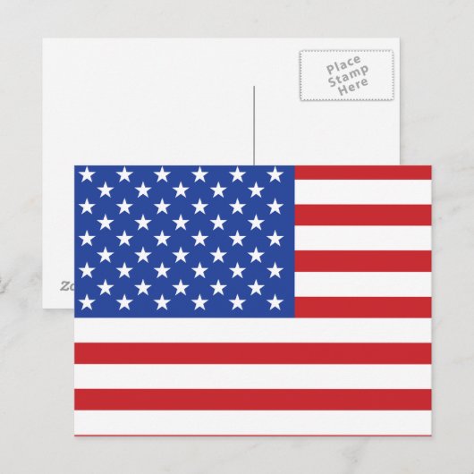 Amerikaanse vlag briefkaart (Voorkant / Achterkant)