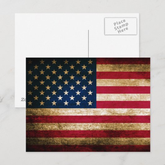  Amerikaanse vlag Briefkaart (Voorkant / Achterkant)