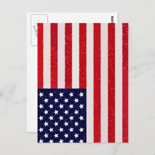 Amerikaanse vlag briefkaart (Voorkant / Achterkant)
