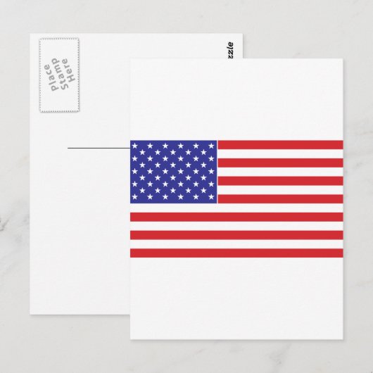 Amerikaanse vlag briefkaart (Voorkant / Achterkant)