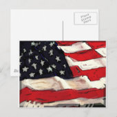 Amerikaanse vlag briefkaart (Voorkant / Achterkant)