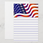 Amerikaanse vlag briefpapier (Voorkant / Achterkant)