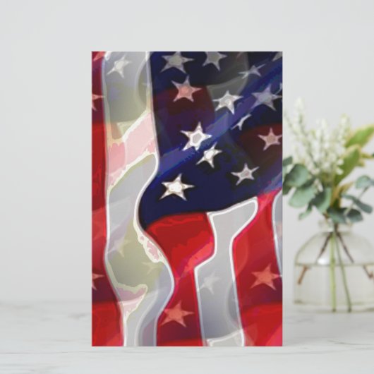 Amerikaanse vlag briefpapier (Staand voorkant)