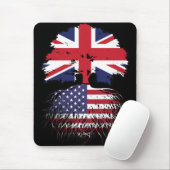 Amerikaanse vlag - Brits - boomrootbomen Muismat (Met muis)