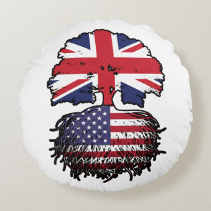 Amerikaanse vlag - Brits - boomrootbomen Rond Kussen