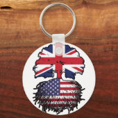 Amerikaanse vlag - Brits - boomrootbomen Sleutelhanger (Achterkant)