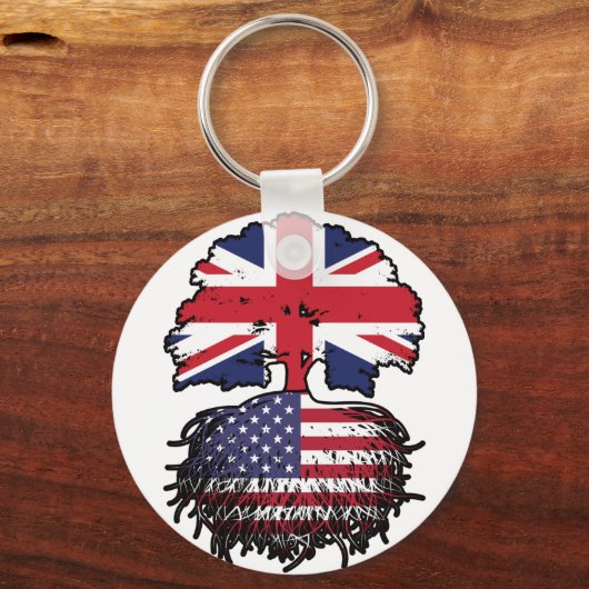 Amerikaanse vlag - Brits - boomrootbomen Sleutelhanger (Achterkant)