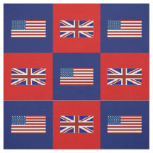 Amerikaanse vlag, Britse vlag op blauw en rood