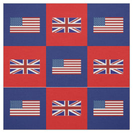 Amerikaanse vlag, Britse vlag op blauw en rood Stof
