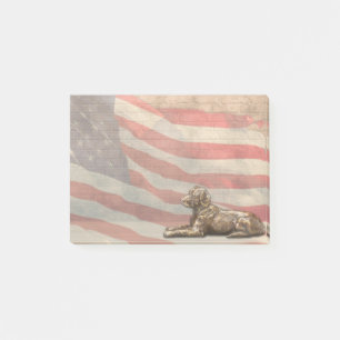 Amerikaanse vlag Bronze Dog Post Post-it® Notes