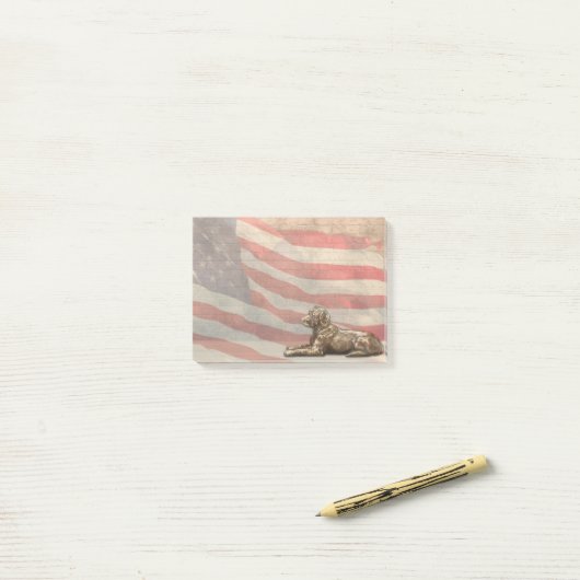 Amerikaanse vlag Bronze Dog Post Post-it® Notes (Op bureau)