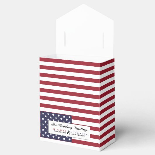 Amerikaanse vlag bruiloft bedankdoosjes (Geopend)
