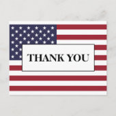 Amerikaanse vlag bruiloft dank u aankondigingskaart (Voorkant)