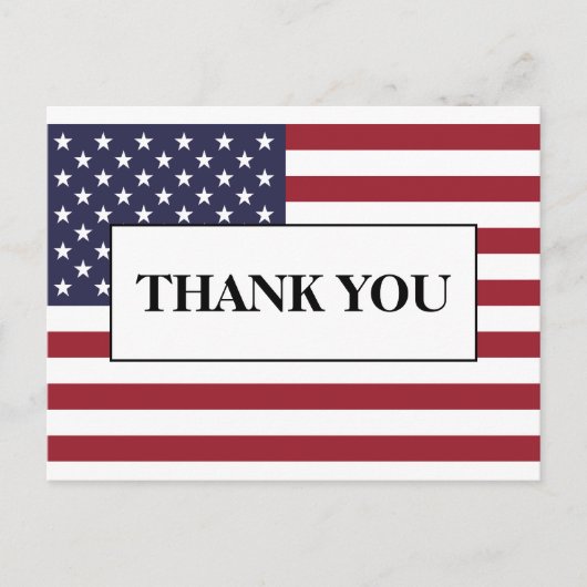 Amerikaanse vlag bruiloft dank u aankondigingskaart (Voorkant)