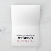 Amerikaanse vlag bruiloft dank u bedankkaart (Binnen)