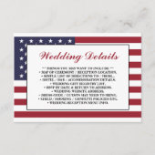 Amerikaanse vlag bruiloft detail informatiekaartje (Voorkant)