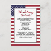 Amerikaanse vlag bruiloft detail informatiekaartje (Voorkant)