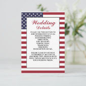 Amerikaanse vlag bruiloft detail informatiekaartje (Staand voorkant)