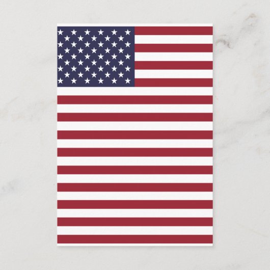 Amerikaanse vlag bruiloft detail informatiekaartje (Achterkant)
