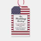 Amerikaanse vlag bruiloft gunst cadeaulabel (Voorkant)