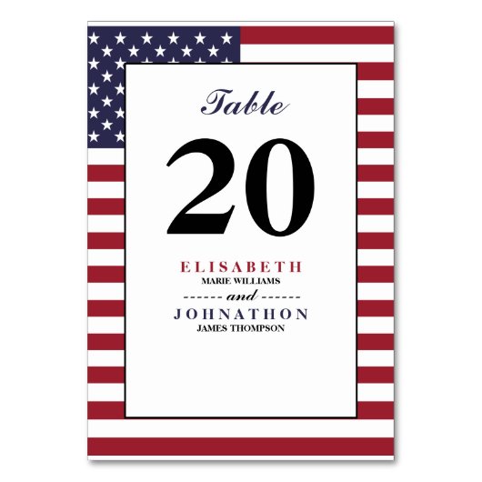 Amerikaanse vlag bruiloft kaart (Voorkant)