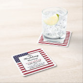 Amerikaanse vlag bruiloft kartonnen onderzetters (Insitu)