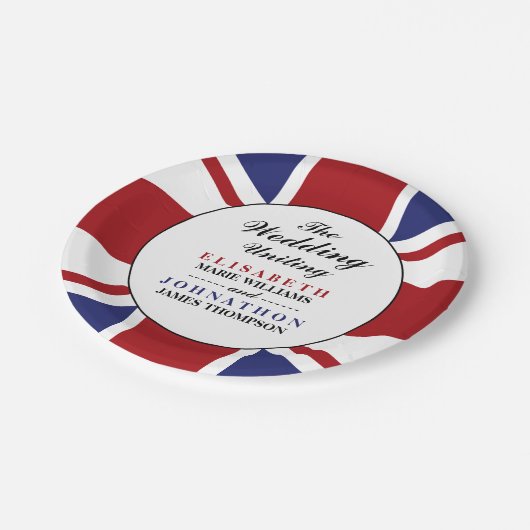 Amerikaanse vlag bruiloft papieren bordje (Gekanteld)