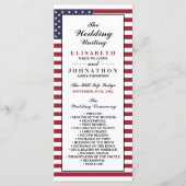 Amerikaanse vlag bruiloft programmakaart (Voorkant)