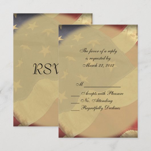 Amerikaanse vlag bruiloft RSVP (Voorkant / Achterkant)
