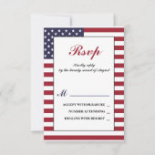 Amerikaanse vlag bruiloft RSVP kaartje (Voorkant)