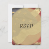 Amerikaanse vlag bruiloft RSVP met menu keuzes (Achterkant)
