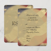 Amerikaanse vlag bruiloft RSVP met menu keuzes (Voorkant / Achterkant)