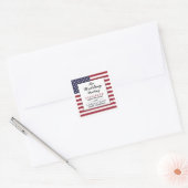 Amerikaanse vlag bruiloft vierkante sticker (Envelop)