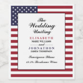Amerikaanse vlag bruiloft wijn etiket (Enkel label)
