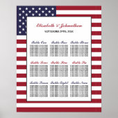 Amerikaanse vlag bruiloft zitgrafiek poster (Voorkant)