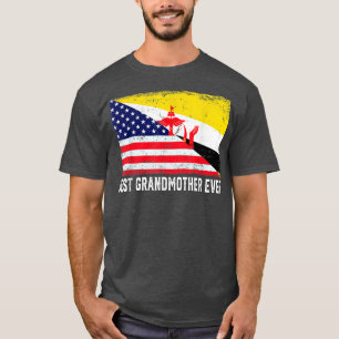 Amerikaanse vlag & Brunei vlag Beste grootmoeder o T-shirt