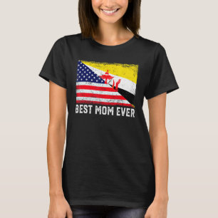 Amerikaanse vlag & Brunei vlag beste mama ooit fam T-shirt
