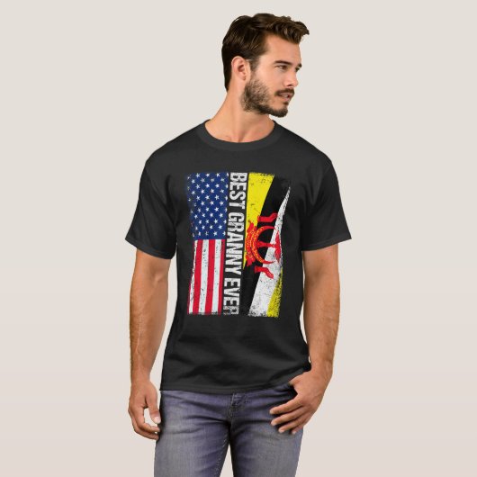 Amerikaanse vlag Brunei vlag Beste oma ooit T-shirt (Voorkant volledig)
