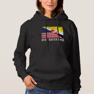 Amerikaanse vlag & Brunei vlag beste zuster ooit f Hoodie