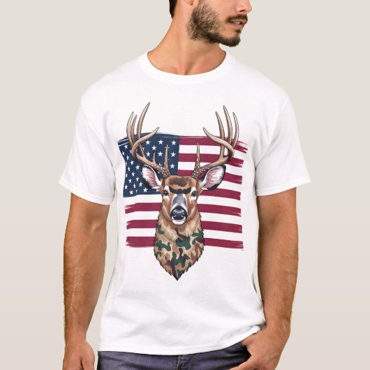 Amerikaanse vlag Buck Shirt | patriottisch T-shirt (Voorkant)