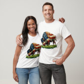 Amerikaanse vlag Buffalo Bison T-shirt (Unisex)