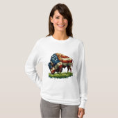 Amerikaanse vlag Buffalo Bison T-shirt (Voorkant volledig)