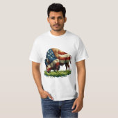 Amerikaanse vlag Buffalo Bison T-shirt (Voorkant volledig)